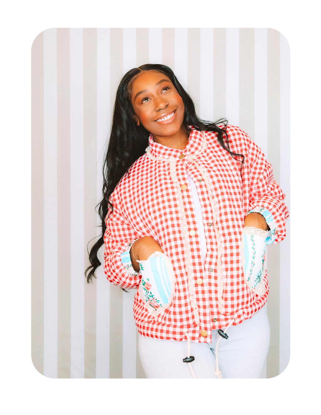 CUTIE HEART POCKET QUILTED JACKET